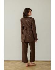 kahve taşlı blazer ceket 4