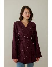 mürdüm taşlı blazer ceket